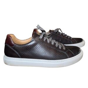 Magnanni Jose II Perforated Leather Sneakers Brown Mens 9.5